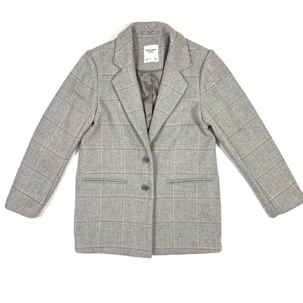 Abercrombie & Fitch Wool-Blend Blazer Coat Gray Women's Small Petite Heavyweight